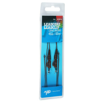 Montáž s olověnou šňůrkou Giants Fishing Leadcore 45Lb Leadclip 60cm 2ks