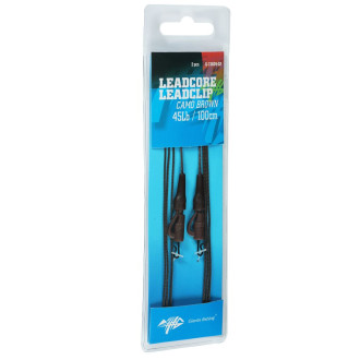 Montáž s olověnou šňůrkou Giants Fishing Leadcore 45Lb Leadclip 100cm 2ks