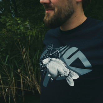 Pánské tričko Giants Fishing Rybář s kaprem modré