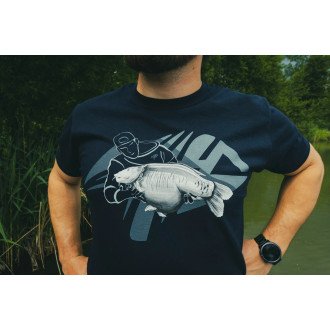 Pánské tričko Giants Fishing Rybář s kaprem modré