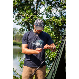 Pánské tričko Giants Fishing Rybář s kaprem modré
