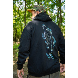 Mikina Giants Fishing pánská černá Kapr u hladiny