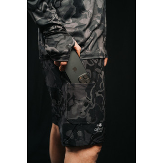 Kraťasy Giants Fishing Shorts Quick Dry UV50+Camo Grey