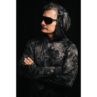 Funkční tričko s dlouhým rukávem Giants Fishing UV50+Hoodie Camo Grey