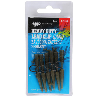 Závěs na zátěžku Giants Fishing Heavy Duty Lead Clip with Pin Camo 6ks