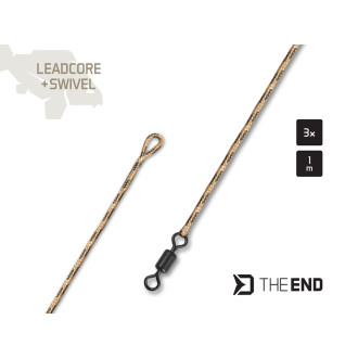 Návazec Delphin TheEND Leadcore + Swivel / 3ks 1m