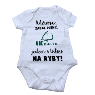 Body krátký rukáv LK Baits Mámo zabal pleny zelený nápis