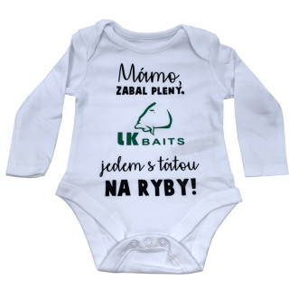 Body dlouhý rukáv LK Baits Mámo zabal pleny zelený nápis
