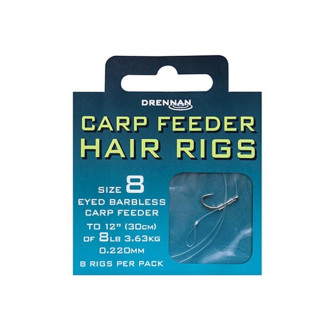 Návazce Drennan Carp Feeder Hair Rigs Barbless 8ks