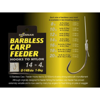 Návazce Drennan Barbless Carp Feeder 10ks
