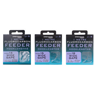 Návazce Drennan Fluorocarbon Feeder Wide Gape 8ks