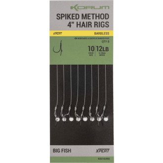 Hotové návazce Korum Spiked Method Hair Rigs Barbless 8ks