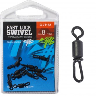 Rychlovýměnný obratlík Giants Fishing Fast Lock Swivel vel.8 10ks