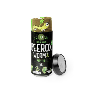 Set ponožek v plechovce Delphin Beerox worm 2 páry