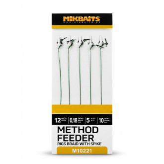 Hotové návazce Mikbaits Method Feeder z pletené šňůrky s hrotem 5ks