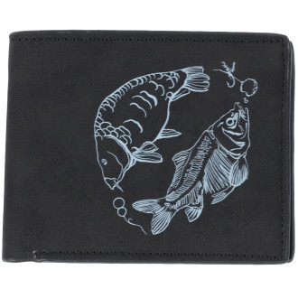 Peněženka Giants Fishing černá dva kapři Black Wallet Two Carps