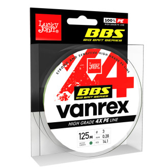 Splétaná šňůra Lucky John Vanrex X4 Braid Moss Green 125m