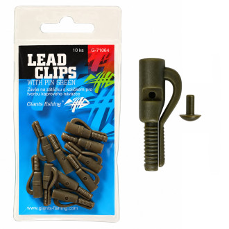 Závěs na zátěžku Giants Fishing Lead Clips with Pin hnědá 10ks