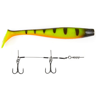 Gumová nástraha Lucky John 3D Kubira Swim Shad 9" SET Hot Pro Perch