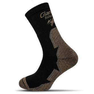 Ponožky Giants Fishing Thermo+ Merino Socks Black/Brown