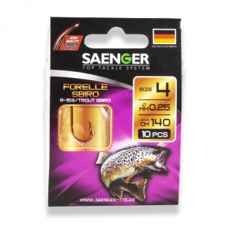 Saenger Návazec na pstruhy pro lov se sbirolinem Forelle Sbiro vel. 8, 10 ks/bal