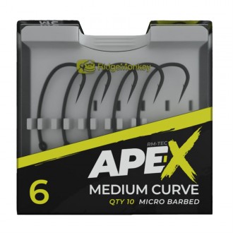 Háček RidgeMonkey Ape-X Medium Curve Barbed 10ks