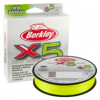 Splétaná šňůra Berkley X5 Flame Green 150m