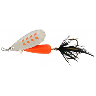 Třpytka Abu Garcia Droppen Fluo OR Silver Black Feather