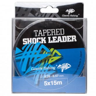 Ujímaný šokový vlasec Giants Fishing Tapered Shock Leader 5 x 15 m