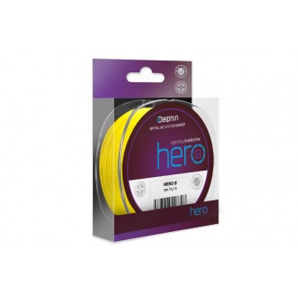 Delphin HERO 8 / fluo žlutá 0,14mm 9,50kg 1000m