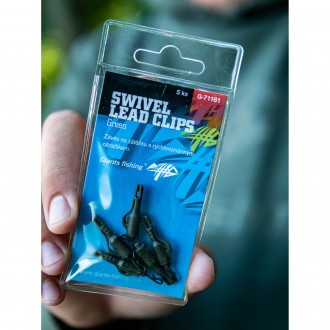 Závěs na boční olovo Giants Fishing Swivel Lead Clips Green 5ks