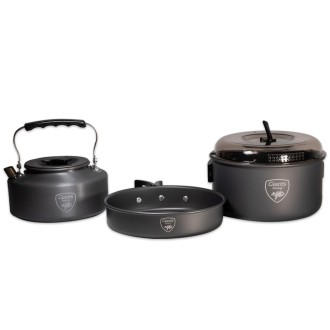 Akční set Sada nádobí s konvičkou + Nerezový thermo hrnek 400ml Giants Fishing