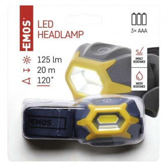 Čelovka Emos COB LED 3× AAA