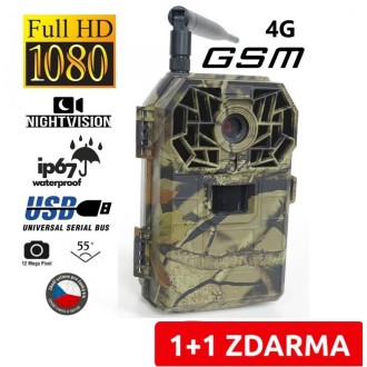 Fotopast Bunaty Full HD GSM 4G + SIM karta + 32 GB karta 1+1 ZDARMA