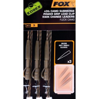 Hotové montáže Fox Edges Camo Submerge Power Grip Lead Clip Kwik Change
