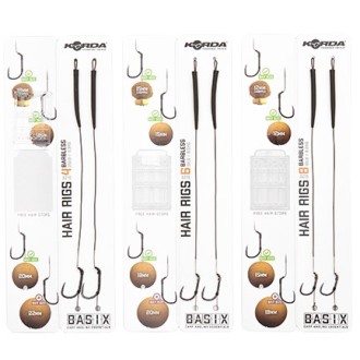 Návazec Korda Basix Hair Rigs Wide Gape Barbless 18lb