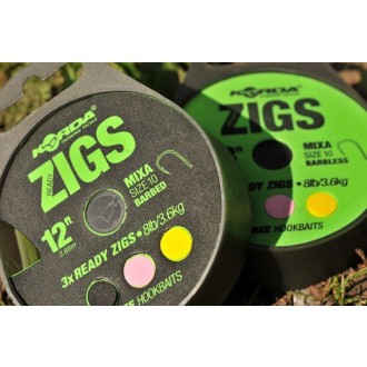 Návazec Korda Ready Zigs Barbless 3ks