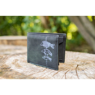Peněženka Giants Fishing černá dva kapři Black Wallet Two Carps