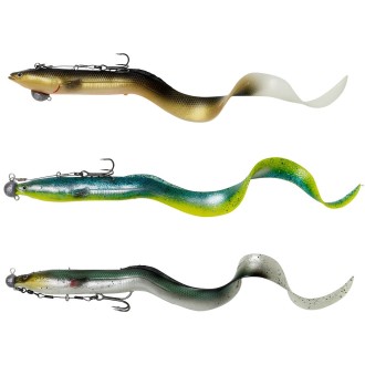 Úhoř Savage Gear Real Eel 15cm 12g Green Silver
